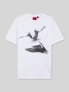 HUGO męski t-shirt o kroju regular fit z czystej bawełny Biały