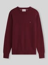Tommy Hilfiger Sweter o kroju regular fit z mieszanki bawełny i kaszmiru Bordowy