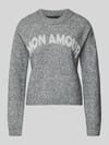 VERO MODA Regular Fit Strickpullover mit Viskose-Anteil Modell 'AMOREMIO' Mittelgrau Melange