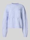 PIECES Relaxed Fit Strickpullover mit Woll-Anteil Modell 'JENNA' Hellblau