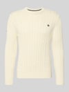 Superdry Slim Fit Pullover in Strick-Optik Ecru