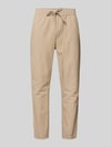 ONLY & SONS tapered linnenbroek van mix van katoen en linnen model 'LINUS' Beige gemêleerd