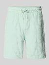 BOSS Orange Regular Fit Sweatshorts aus Baumwoll-Mix Modell 'SE_FLOWER' Tuerkis