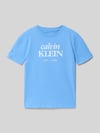 Calvin Klein Jeans Regular Fit T-Shirt aus reiner Baumwolle Bleu