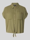 PIECES regular fit overhemdblouse van mix van viscose en linnen model 'PIA' Kaki