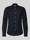 Lindbergh Slim Fit Freizeithemd mit Stehkragen Black