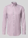 Jake*s Businesshemd mit feinen Streifen Bordeaux