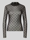 PIECES Slim fit shirt met lange mouwen met all-over motief model 'JESHI' Zwart