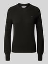Lacoste Regular fit pullover van pure wol Donkergroen