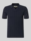 Blend Slim Fit Poloshirt in Strick-Optik Modell 'Baron' Marine