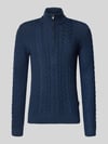Blend Gebreide pullover met ritssluiting, model 'BASIM' Marineblauw
