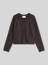 Marc O'Polo Relaxed Fit Strickjacke aus Baumwoll-Mix Dunkelbraun