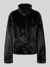 ONLY Regular Fit Webpelzjacke mit Stehkragen Modell 'NEWVIDA' Black