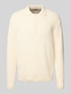 ONLY & SONS Relaxed Fit Strickpolo aus Baumwoll-Mix Modell 'DALE LIFE' Offwhite