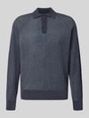 Jake*s Studio Men sweter o kroju regular fit z kołnierzykiem polo Szaroniebieski