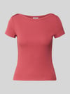 Jake*s Casual T-Shirt mit U-Boot-Ausschnitt Dunkelrot
