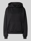REVIEW Hoodie mit Logo-Print und Känguru-Tasche Black