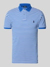 Polo Ralph Lauren Slim Fit Poloshirt aus reiner Baumwolle Modell 'YD MESH STRIPE POLO' Royal