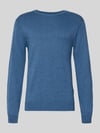 Casual Friday Gebreide pullover met geribde boorden Model 'BELLS' Rookblauw gemêleerd