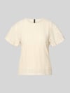 VERO MODA Kurzarmbluse mit Lochstickerei Modell 'CASSANDRA' Offwhite
