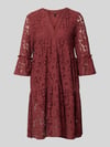 VERO MODA Loose Fit Spitzenkleid aus Baumwoll-Mix Modell 'HONEY' Bordeaux