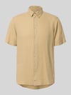 Blend Slim Fit Leinenhemd mit Viskose-Anteil Modell 'Bobby' Beige