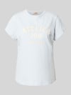 MOS MOSH regular fit T-shirt met logoprint Lichtblauw