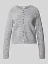 ICHI Regular Fit Strickjacke aus Woll-Mix Modell 'SAGE' Hellgrau