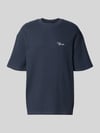 PEGADOR Oversized T-Shirt mit Strukturmuster Dunkelblau