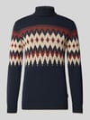 Blend Gebreide pullover met ribboorden, model 'BENJI' Donkerblauw