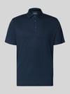 OLYMP Level 5 regular fit poloshirt van mix van linnen en elastaan Marineblauw