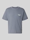 JACK & JONES t-shirt met statementprint model 'NORREBRO' Rookblauw