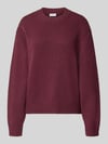 NOISY MAY® Relaxed Fit Pullover aus Baumwoll-Mix in Strick-Optik Pflaume