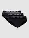 SCHIESSER Slip met logoband in set van 3 stuks Zwart