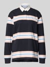 Jake*s Studio Woman Shirt met lange mouwen met Polokraag en verborgen Knoopsluiting Donkerblauw