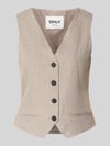 ONLY Regular Fit Weste mit einreihiger Knopfleiste Modell 'LINDA' Sand Melange
