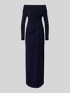 Lauren Ralph Lauren Avondjurk met carmenhals, model 'SAKARIS' Marineblauw