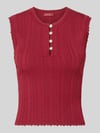 GUESS Stricktop in Pointelle-Strick mit kurzer Knopfleiste Dunkelrot