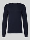 Casual Friday Gebreide pullover met geribde boorden Model 'BELLS' Marineblauw