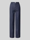Fynch-Hatton Straight Fit Leinenhose mit elastischem Bund Marine