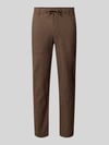 Selected Regular Fit Stoffhose aus Baumwoll-Leinen-Mix Mittelbraun