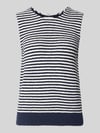 Christian Berg Woman Top w paski z froty z przędzy Frise Yarn Ciemnoniebieski