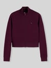Tommy Jeans Regular Fit Sweatjacke aus Baumwoll-Mix Bordeaux