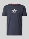 Alpha Industries T-shirt met logo en ronde hals Donkerblauw
