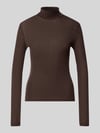 DRYKORN Rollkragenpullover aus Lyocell-Baumwoll-Mix Modell 'ZERAFINE' Dunkelbraun