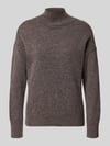 0039 Italy Strickpullover aus Kaschmir-Mix mit Woll-Anteil Modell 'Nina' Taupe