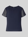 s.Oliver BLACK LABEL Regular Fit Blusenshirt mit semitransparenten Ärmeln Marine