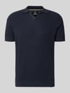 LERROS Slim Fit Strick-Poloshirt mit V-Ausschnitt Marine