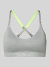 PUMA Triangel-BH mit Logo und gekreuzten Trägern Mittelgrau Melange