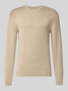 MCNEAL Strickpullover mit geripptem Rundhalsausschnitt Mud Melange